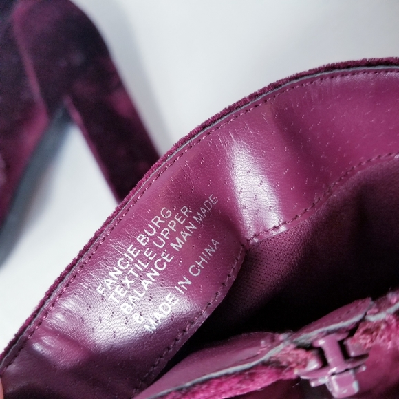 MADDEN GIRL BURGUNDY VELOUR HEELED BOOTS SIZE 8 - Picture 3 of 15